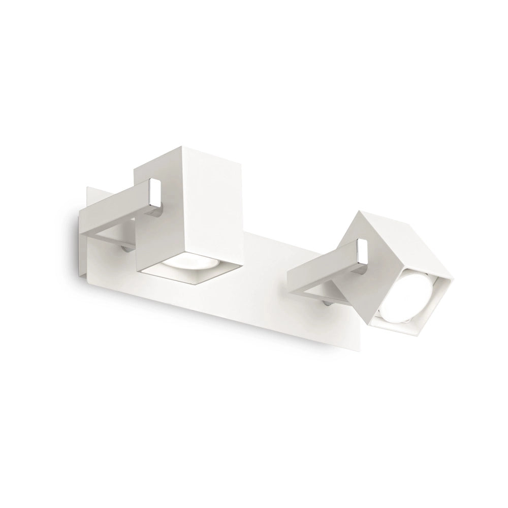 Applique Moderna Mouse Metallo Bianco 2 Luci Gu10
