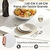 Tavolo da Pranzo, Tavolo Moderno per 6-8 Persone con Piano in Finto Marmo e Gambe in Metallo, Tavolllo Rettangolare da per Sala da Pranzo, Soggiorno e Cucina, 160 x 60 x 76 cm, Bianco