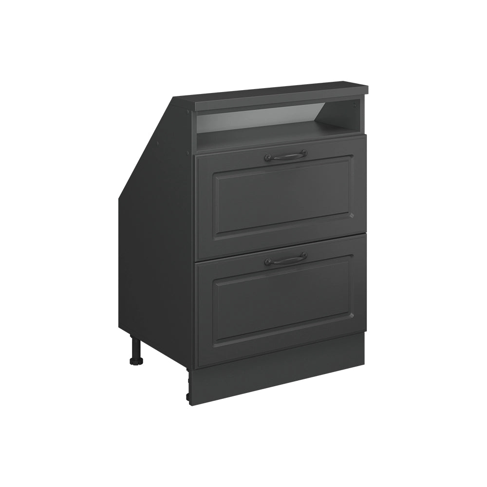 Vicco Mobile cucina sottotetto Casa di campagna antracite/antracite 60 cm con 2 cassetti