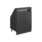 Vicco Mobile cucina sottotetto Casa di campagna antracite/antracite 60 cm con 2 cassetti