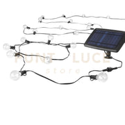 STRINGA ELETTRIFICATA PICNIC NERA CON PANNELLO SOLARE 25 ATTACCO E12 0,3W 3000K IP44 762CM