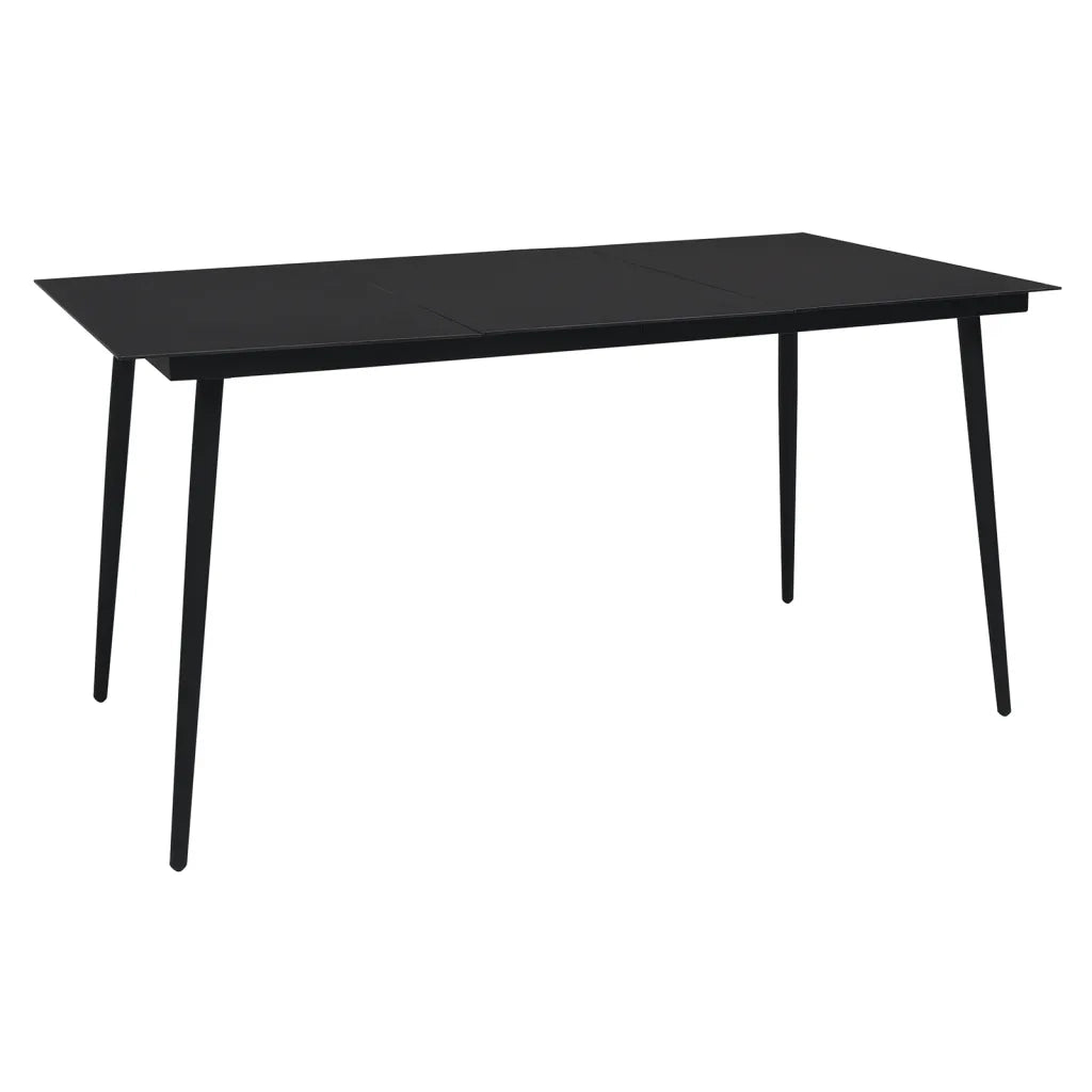Set da Pranzo da Giardino 5 pz | Set Salotto da Giardino Nero in Rattan PVC