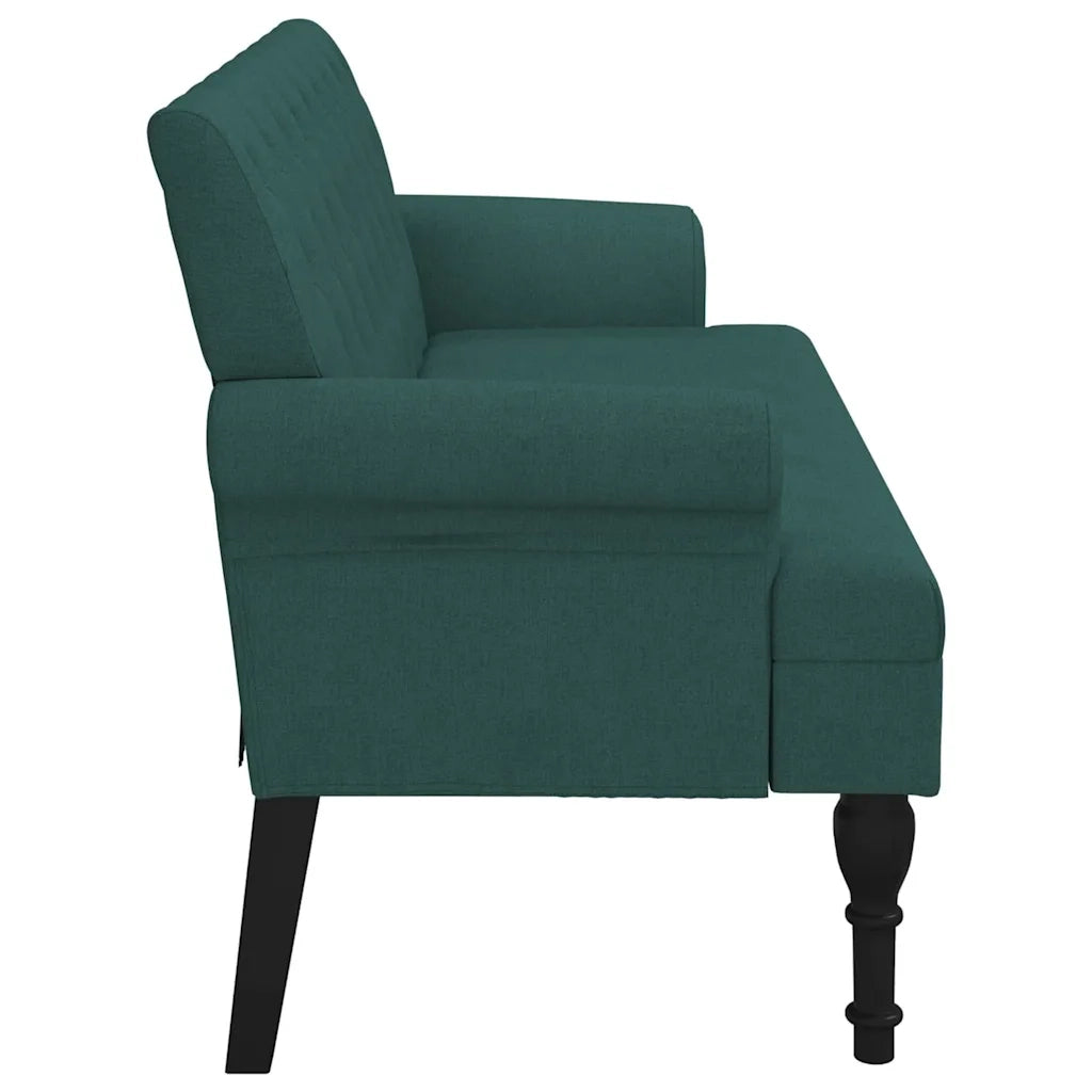 Panca con Schienale Verde Scuro 120x62x75,5 cm in Tessuto CFW3946206