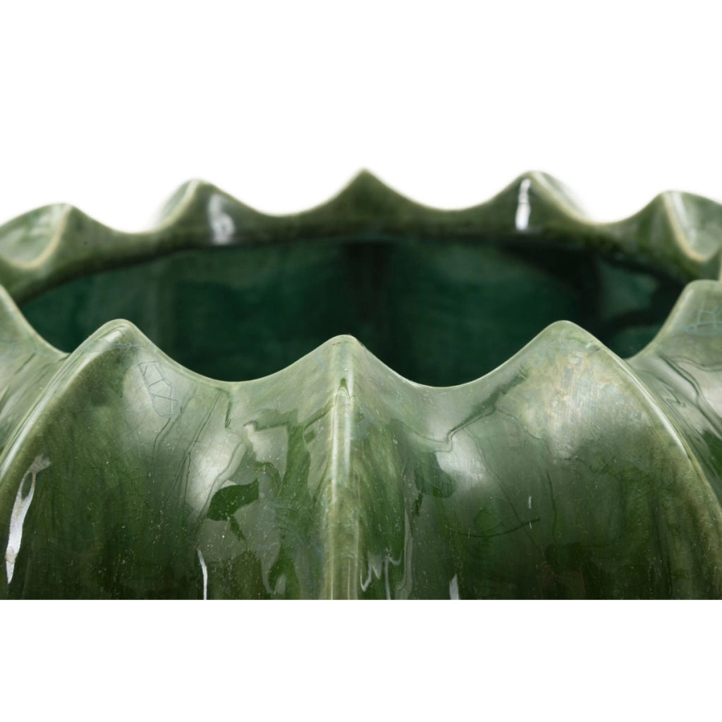 Vaso Decorativo VKH834, Verde, Ceramica, 31x31x16 cm