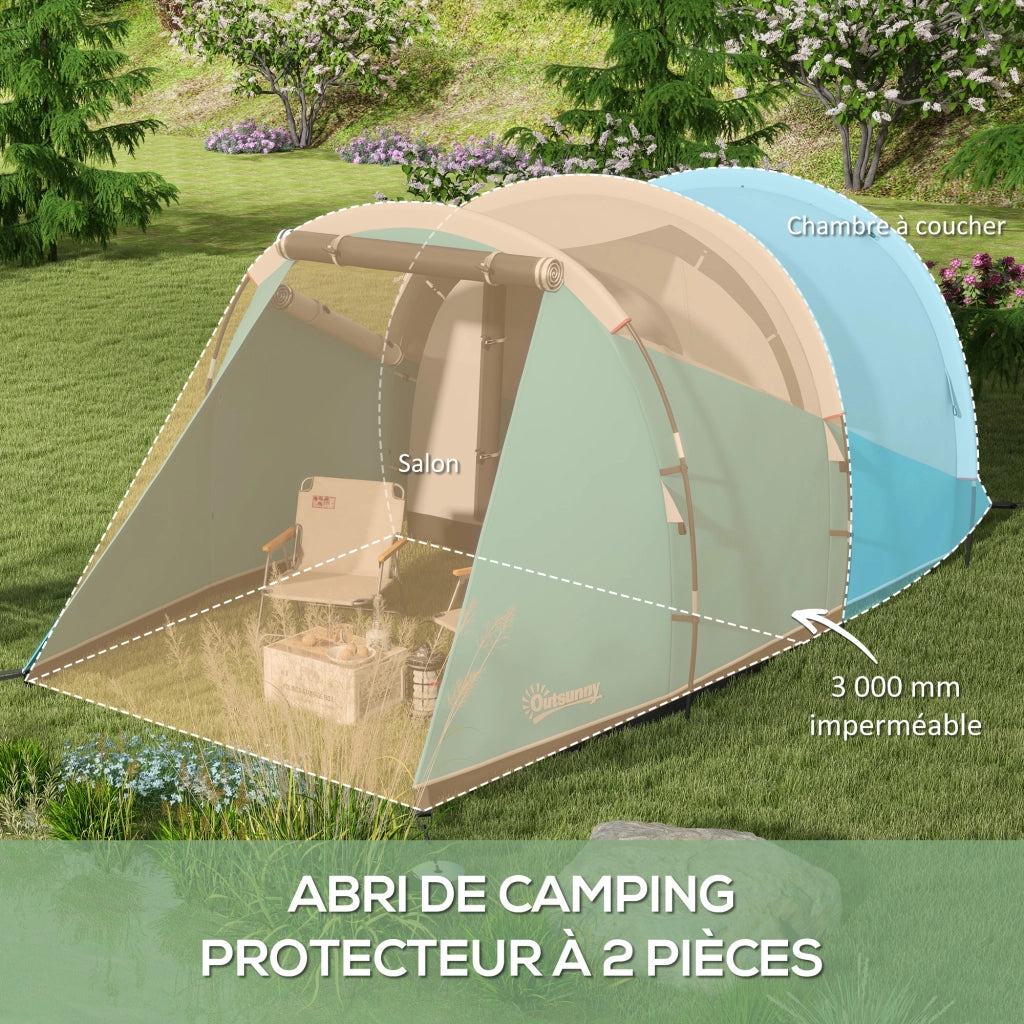 Tenda da campeggio 3 persone ¨C zephmum ¨C blu 460x260x190 cm