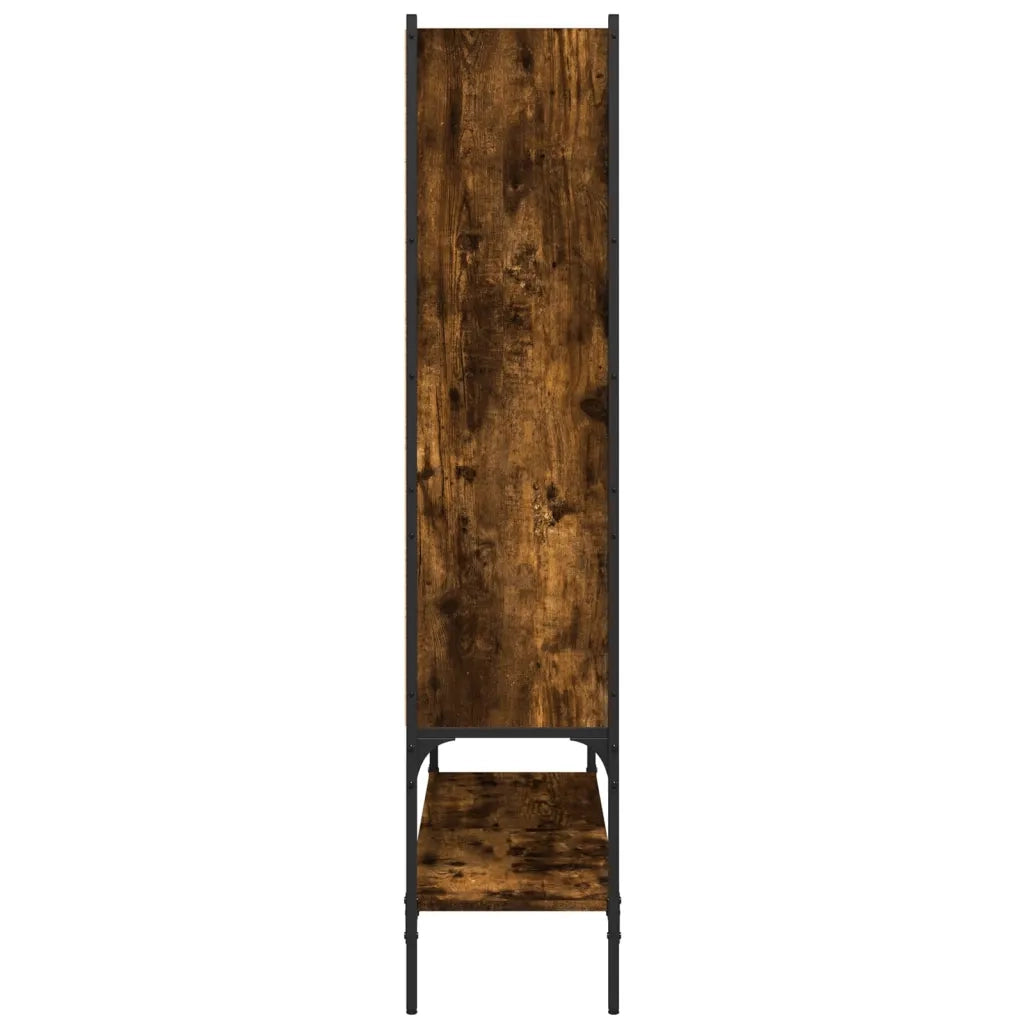 Libreria-Scaffale per Libri-Mobile di Stoccaggio Rovere Fumo 102x30x141,5 cm in Legno Multistrato