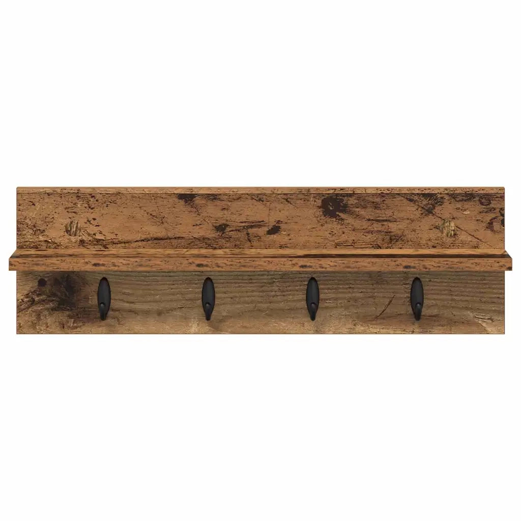 vidaXL Appendiabiti a muro Legno vecchio 60 x 10.5 x 18 cm
