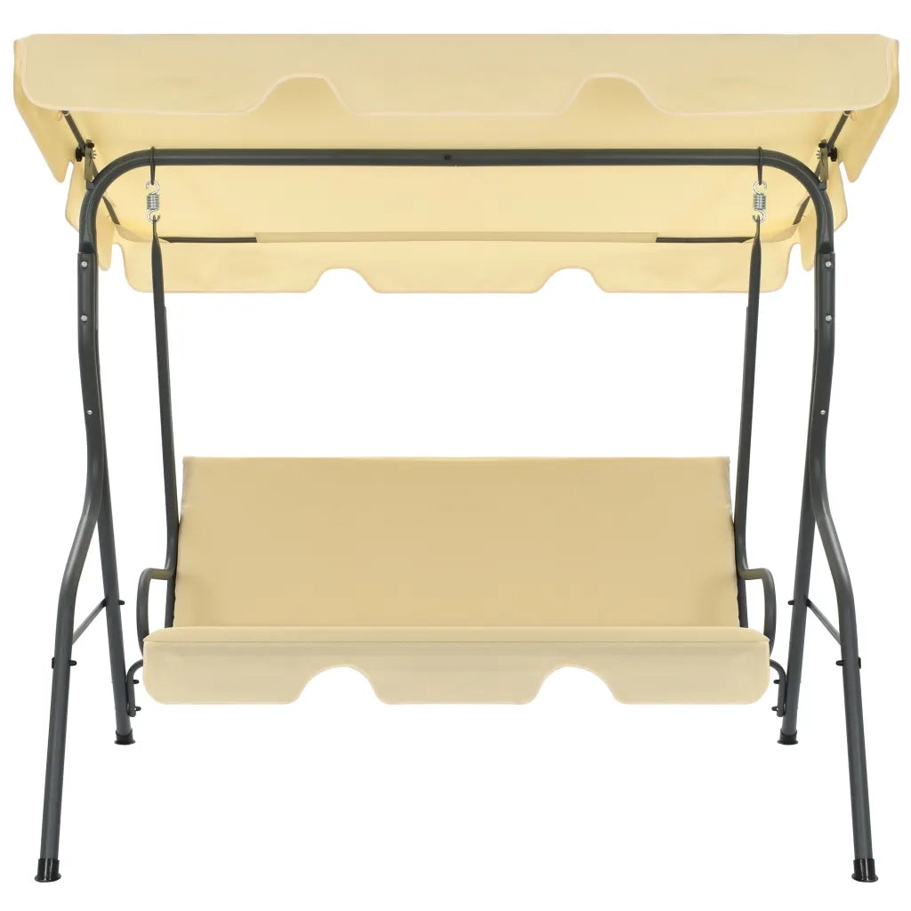 Panchina a Dondolo da Giardino Bianco Crema 170x110x153 cm 45350