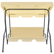 Panchina a Dondolo da Giardino Bianco Crema 170x110x153 cm 45350