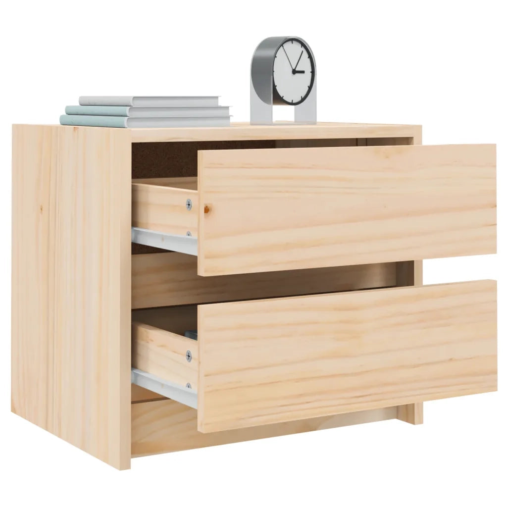 Comodino 40x31x35,5 cm in Legno Massello di Pino 836135