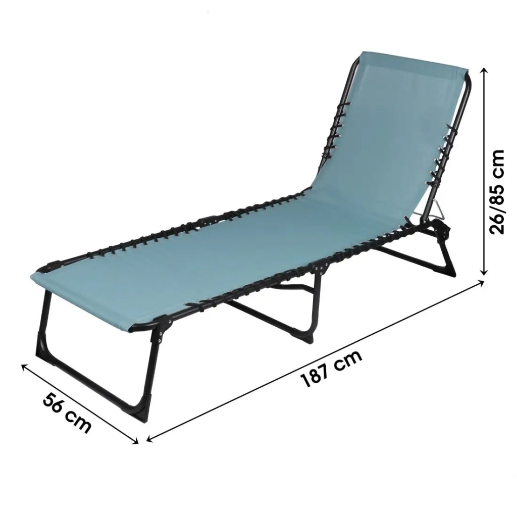 Lettino prendisole / Sdraio colore blu grigio 187x85x56 cm