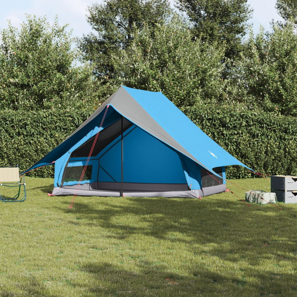 Tenda da Campeggio A-Frame 5 Persone Blu Impermeabile