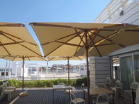 Ombrellone da Giardino 2,2x2,2 m Palo Ø48 mm in Legno Telo in Acrilico Danieli Bangkok Ecrù