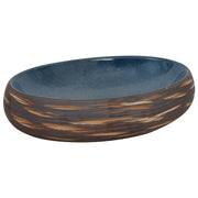Lavabo da Appoggio Marrone e Blu Ovale 59x40x15 cm Ceramica CFW6569021