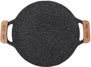 Piatto Grill Rond Design Rook-Freio - Piatto Grill in Acciaio Durissimo - Antiscotta - 20 cm - Progettazione Multifunzionale