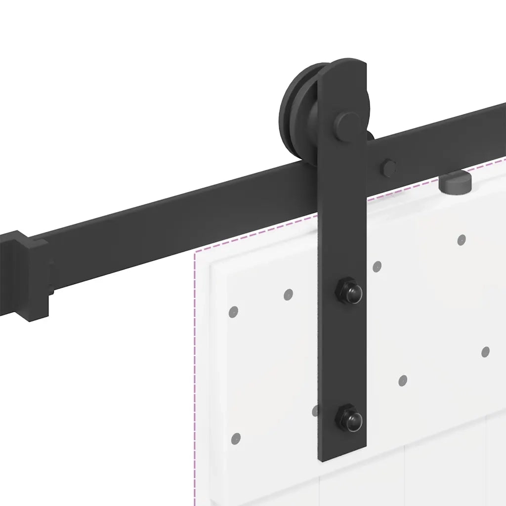 Kit di Binari per Porte Scorrevoli 200 cm Acciaio Nero CFW9843587