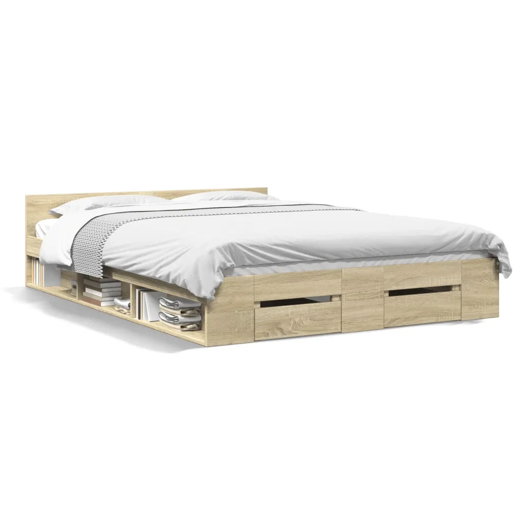 Giroletto Cassetti Rovere Sonoma 120x190 cm Legno Multistrato