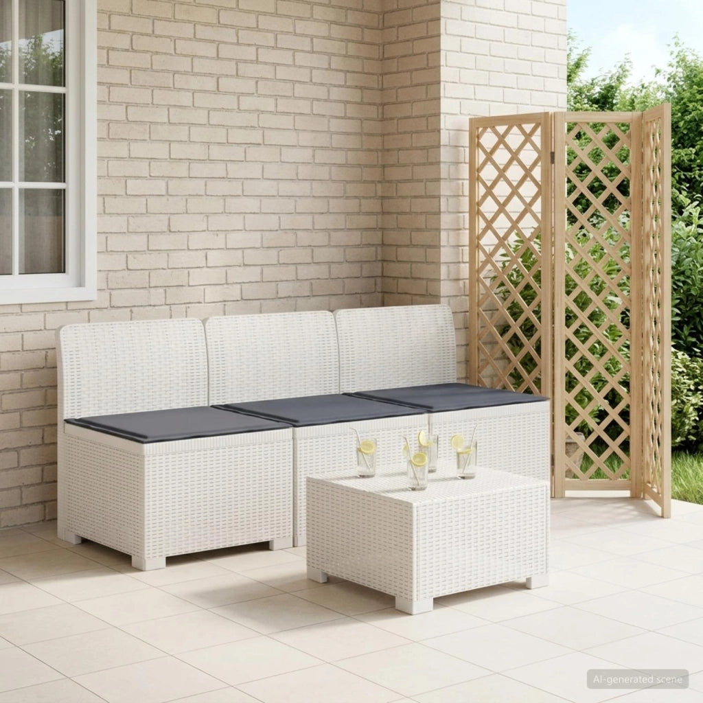 Divano da giardino 3 posti con cuscini in look rattan 3 posto 8011971