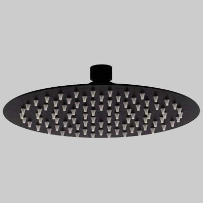 SOFFIONE DOCCIA INOX TONDO NERO  Dm 300     MADE IN ITALY