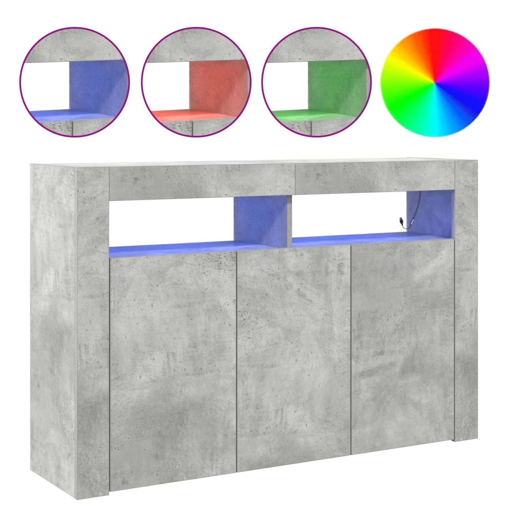 Credenza | Madia | Buffet da pranzo | Armadio da pranzo Grigio cemento 116 x 30 x 75 cm Legno multistrato