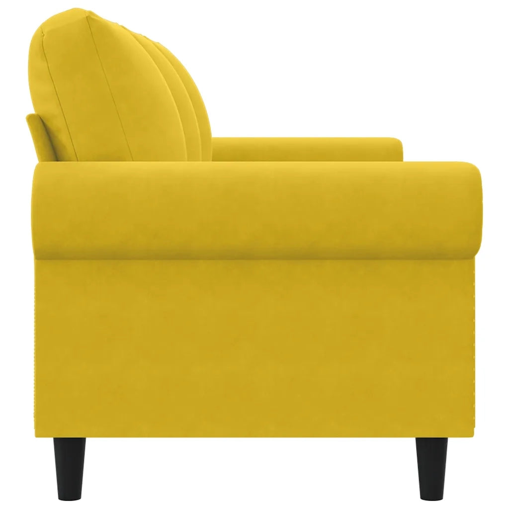 Divano a 3 Posti-Sofa 3 Posti Giallo 180 cm in Velluto 530603