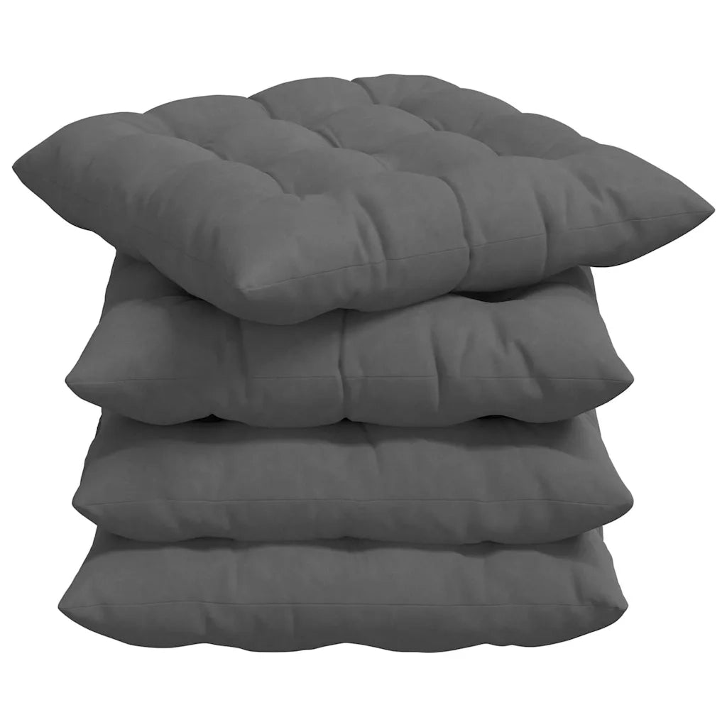 Cuscini per Seduta 4 pz | Cuscini per sedie Grigio scuro 40 x 40 x 6 cm Microfibra