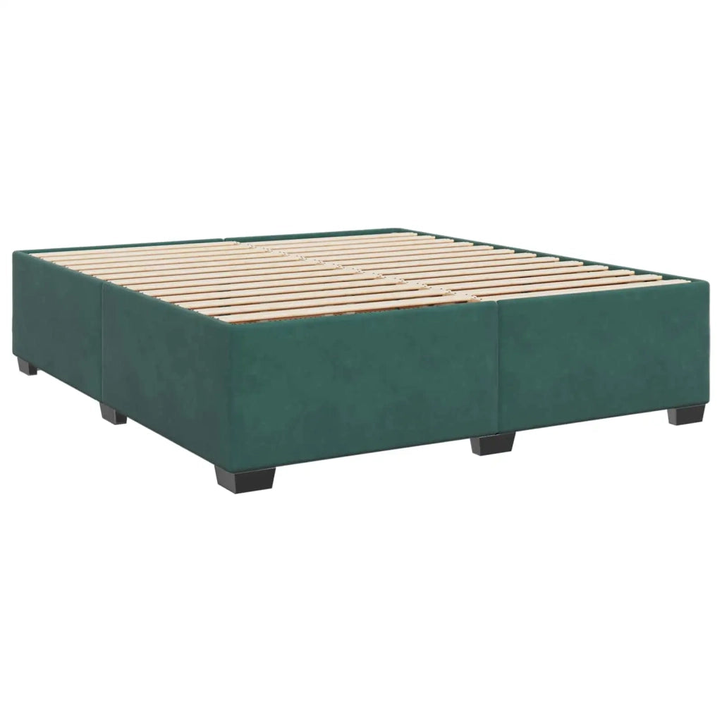 Letto con Box Spring, Materasso e LED Verde Scuro 200 x 200 cm 3452255