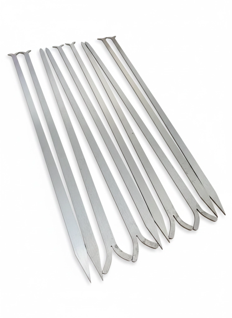 Spiedi per barbecue in Acciaio Inox AISI 304 lunghi 64 cm per Carne Pesce Verdure 10 pz
