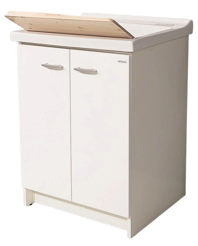 Mobile Lavatoio 63x60x87 cm 2 Ante Asse in Legno Montegrappa Acqua Marella Bianco Lucido