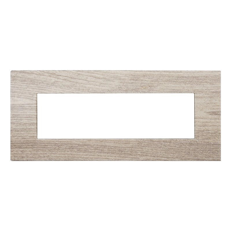 Placca Plastica Serie Venus 7P Colore Legno Chiaro Compatibile Con Vimar Arke