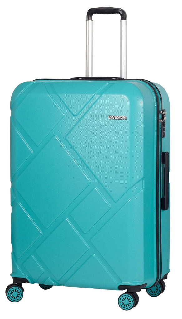 Trolley Valigia Grande Rigida in ABS 4 Ruote TSA Ravizzoni Mango Turchese