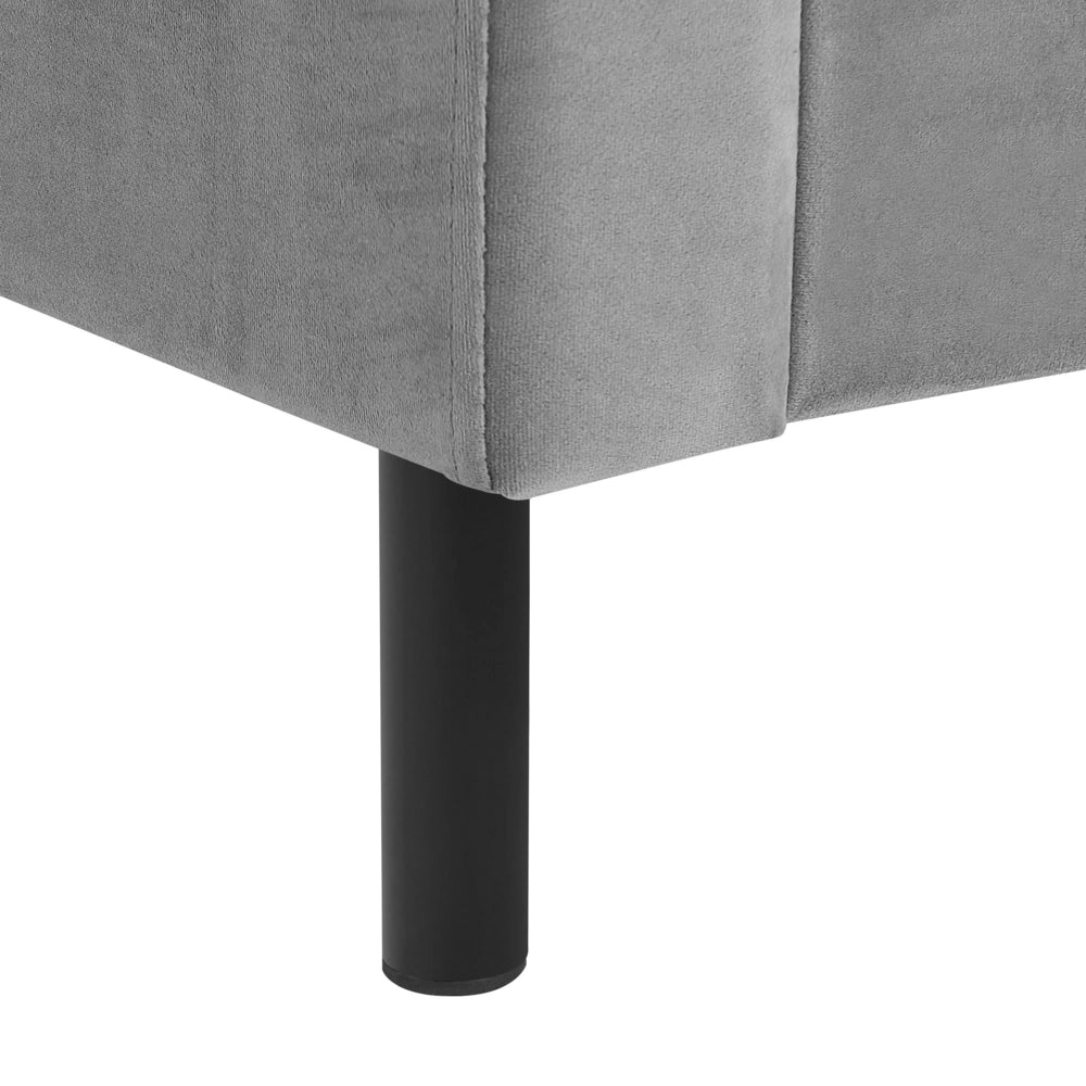 Letto matrimoniale 160 x 200 cm Rete a doghe in velluto grigio