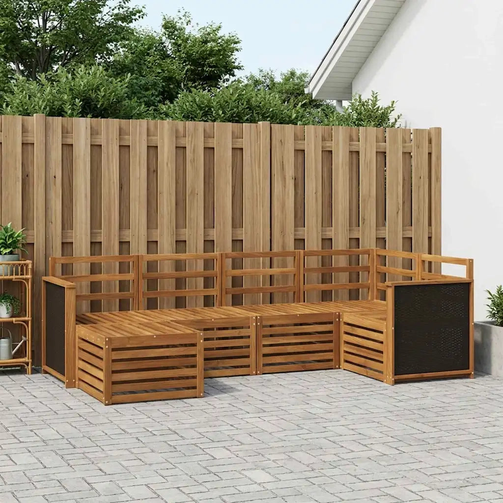 Set divano sezionale 5 pcs Naturale Legno di Acacia Massello 3384550