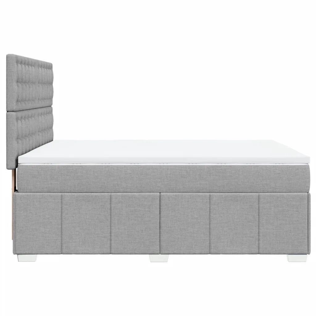 vidaXL Giroletto a Molle con Materasso Grigio Chiaro 140x190cm Tessuto
