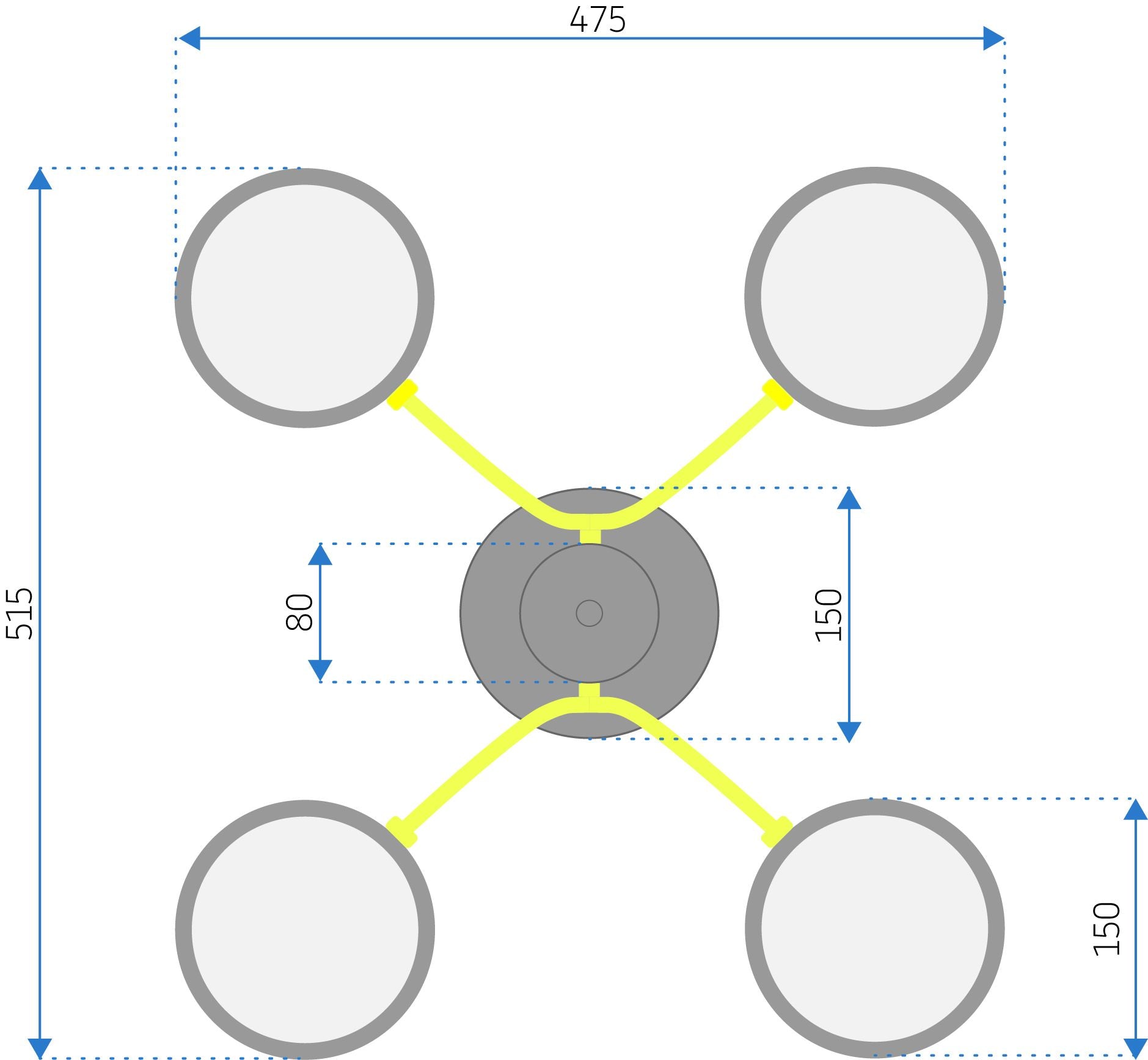 Lampada Da Soffitto Grey/gold APP531-4C