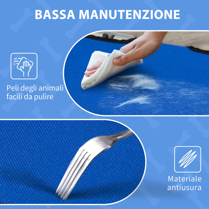 Brandina Cuccia Pieghevole in Tessuto Oxford per Cani Blu 59x46x15 cm