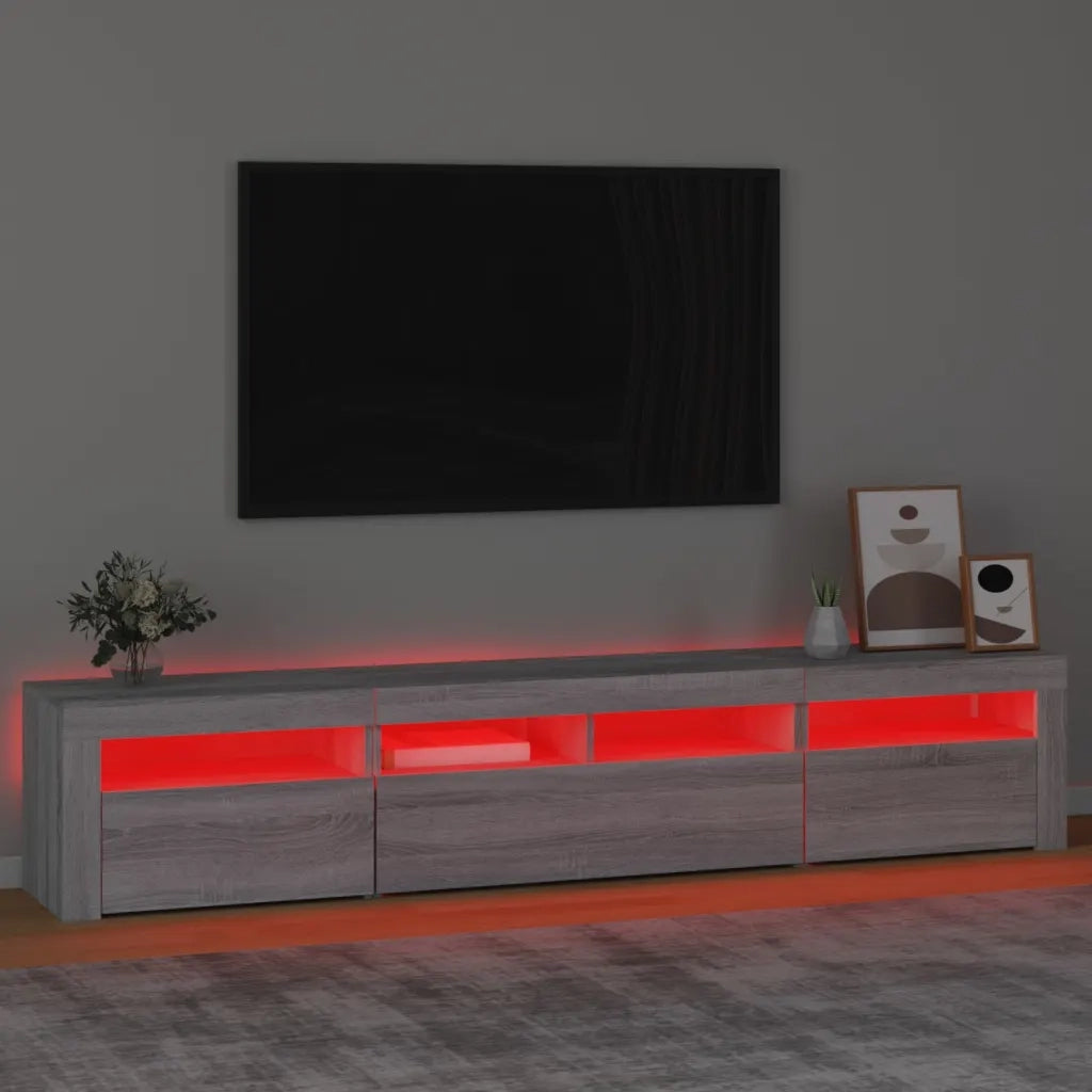 Mobile Porta TV con Luci LED Grigio Sonoma 210x35x40 cm cod mxl 24811