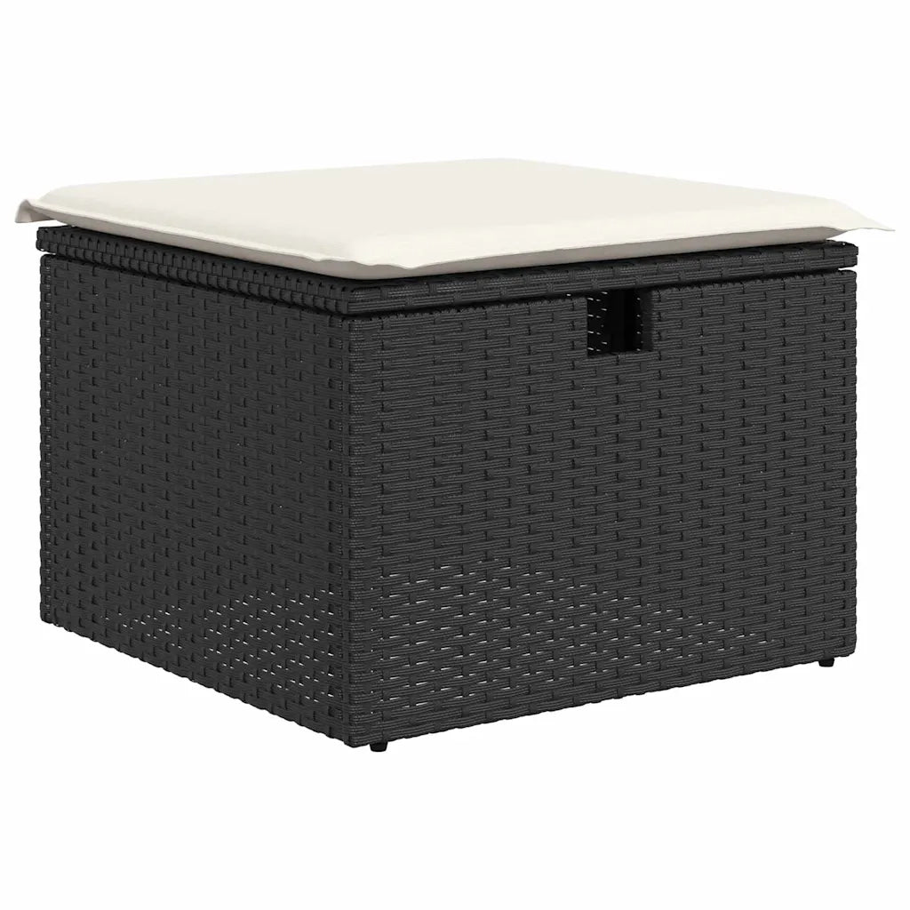 Set Divano da Giardino con cuscino 7 pcs Nero Poly Rattan 3359754