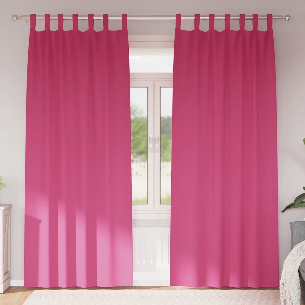 Tende Blackout con Anelli 2 pcs Rosa Vivo 245 x 140 cm 4107626