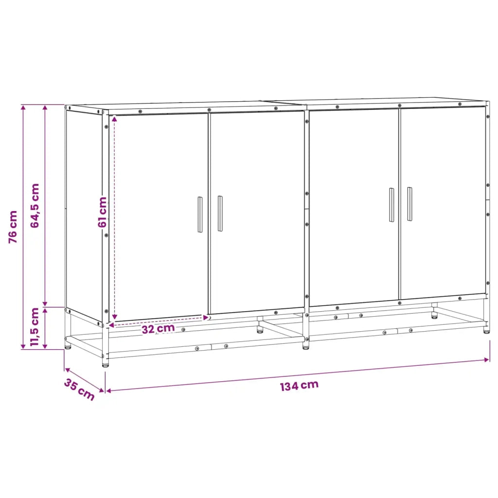 Credenza Rovere Artigianale 134 x 35 x 76 cm 3446627