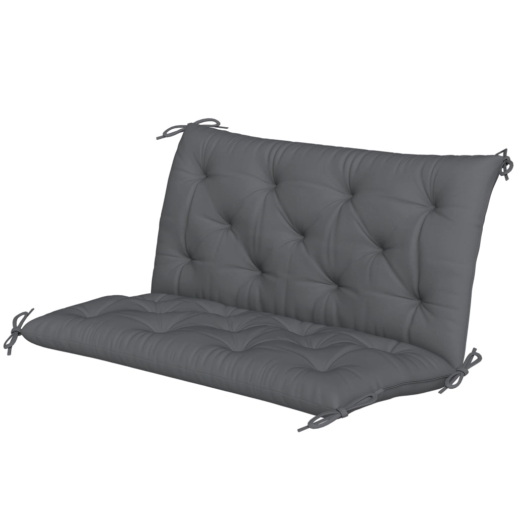 Cuscino da Giardino Capitonn¨¦ 2 Posti ¨C zephmum ¨C Grigio 150x98x8 cm