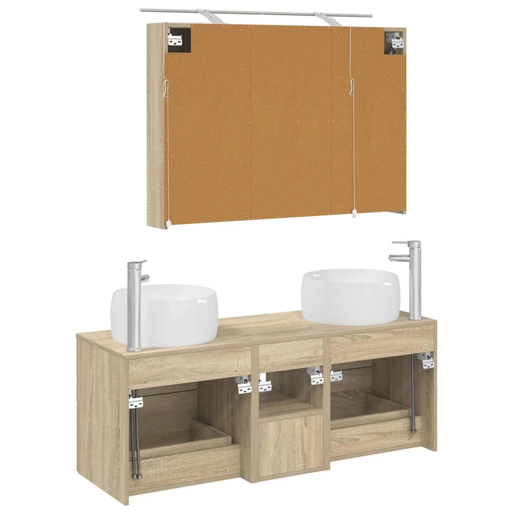 Set di mobili per il bagno 4 pcs Rovere Sonoma 3407017