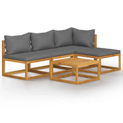 Set di mobili da giardino mobili da esterno 5 pezzi con cuscini legno massello di acacia 02_0016288