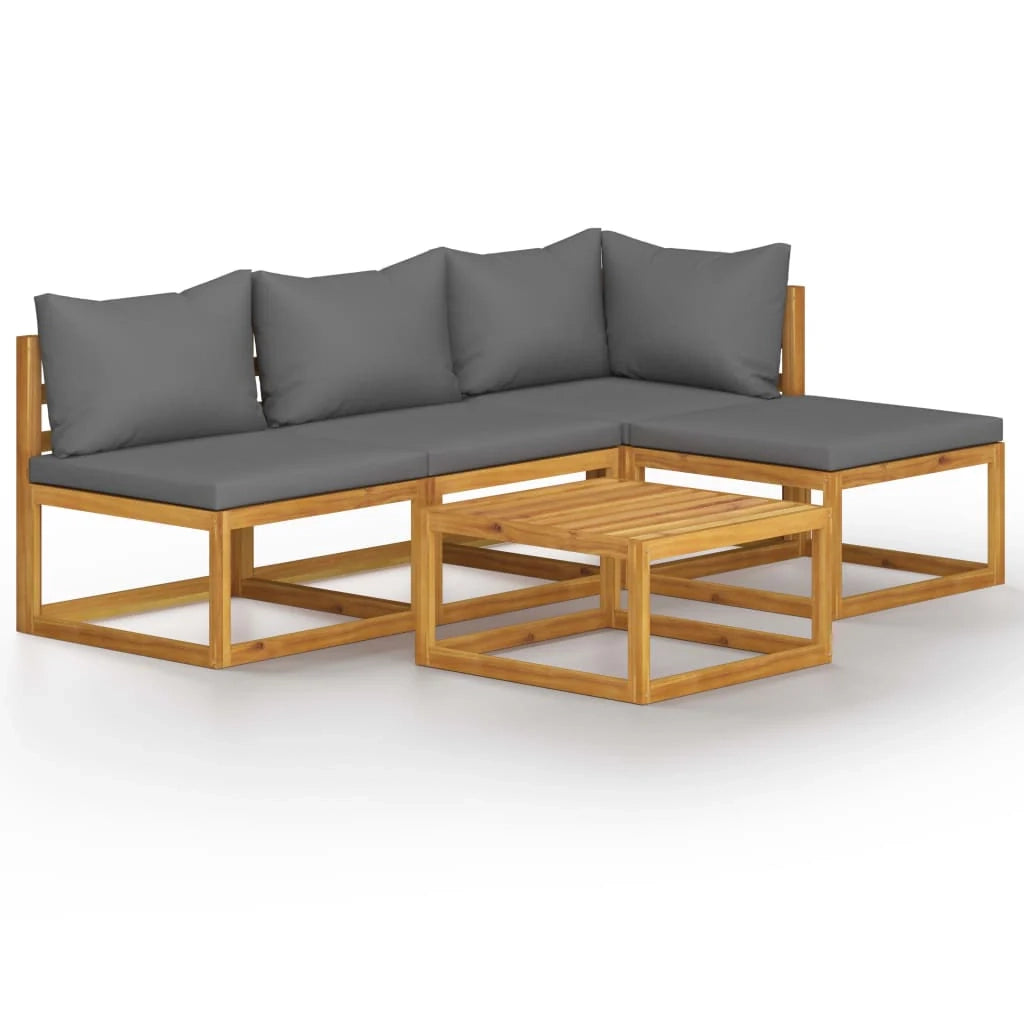 Set di mobili da giardino mobili da esterno 5 pezzi con cuscini legno massello di acacia 02_0016288