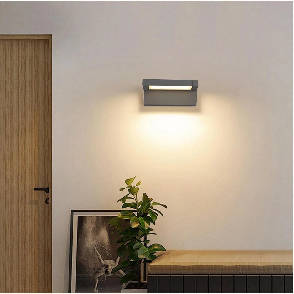 Trade Shop - Applique Parete Inclinabile Esterno 21w Tecnologia Cct 3 Tonalità Di Luce Ip65 472-3c - Grigio