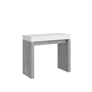 Consolle allungabile 90x40/196 cm Roxel Mix Small piano Bianco Frassino - struttura Cemento
