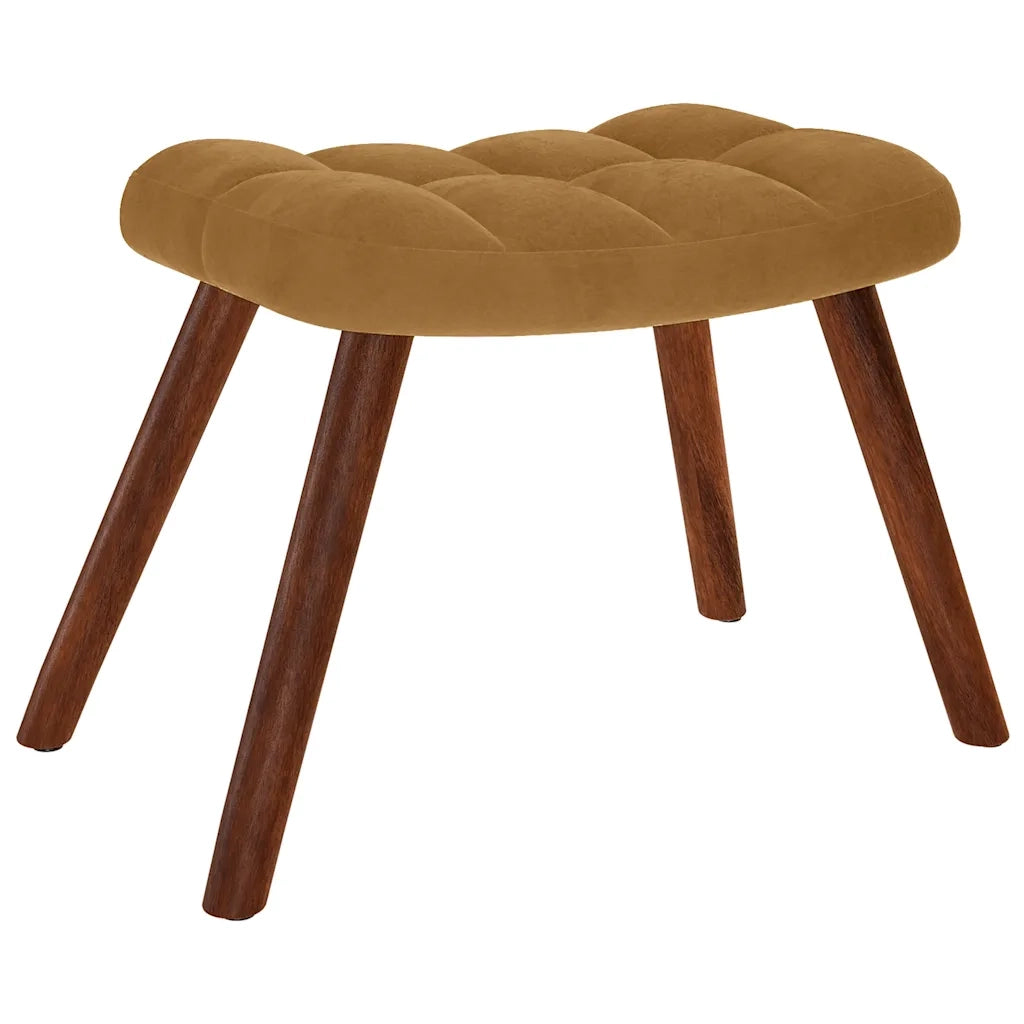 Divano Sedia-Poltrona Relax con Poggiapiedi Marrone in Velluto 466856