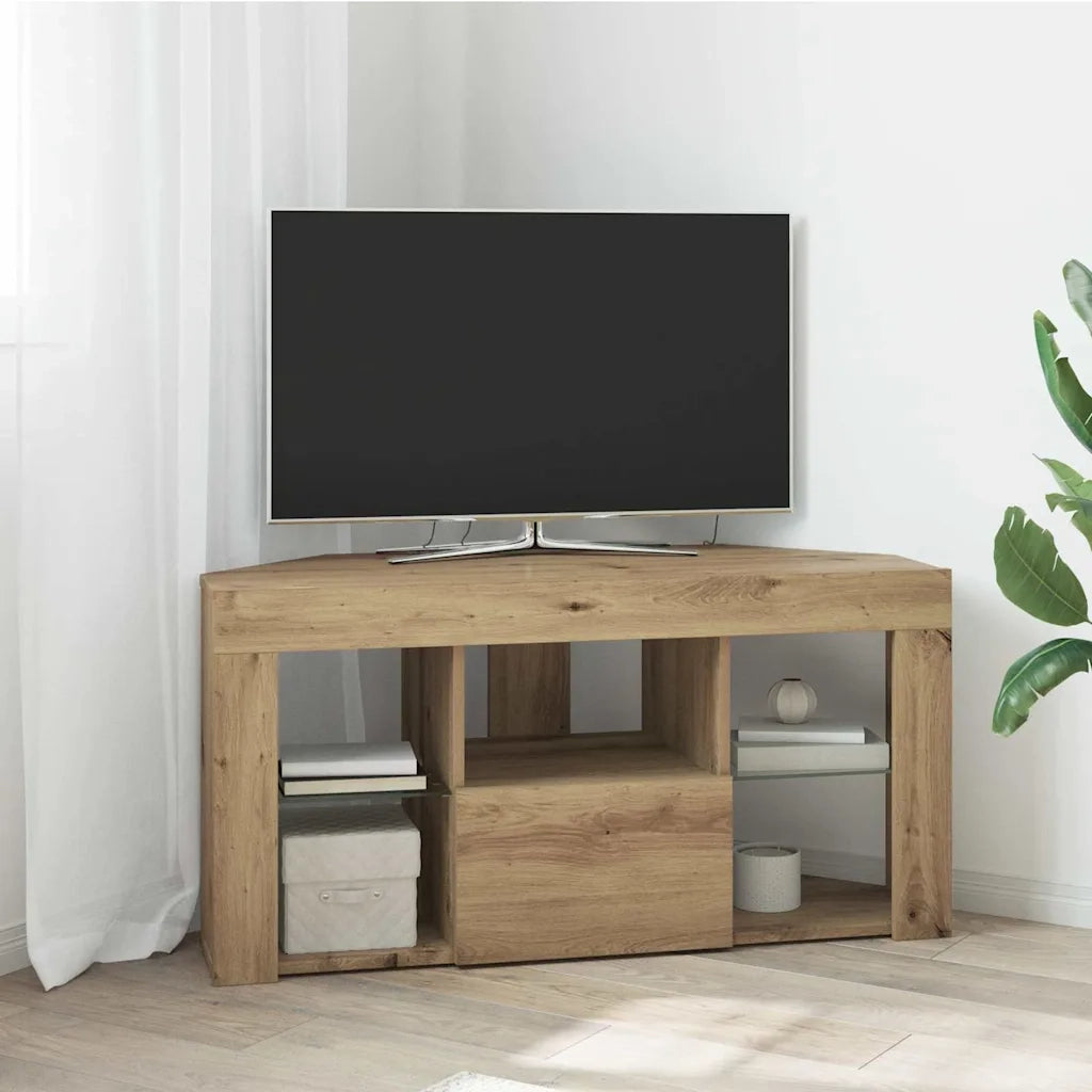 Mobile TV LED Angolare Rovere artigianale 100 x 40 x 50 cm 889804