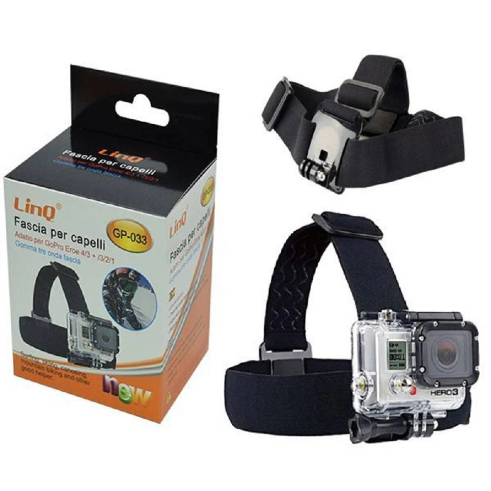 Trade Shop - Fascia Banda Cinghia Testa Capelli Gopro Eroe 4/3+/3/2/1 Rotante 360° Sport Gp-033 -