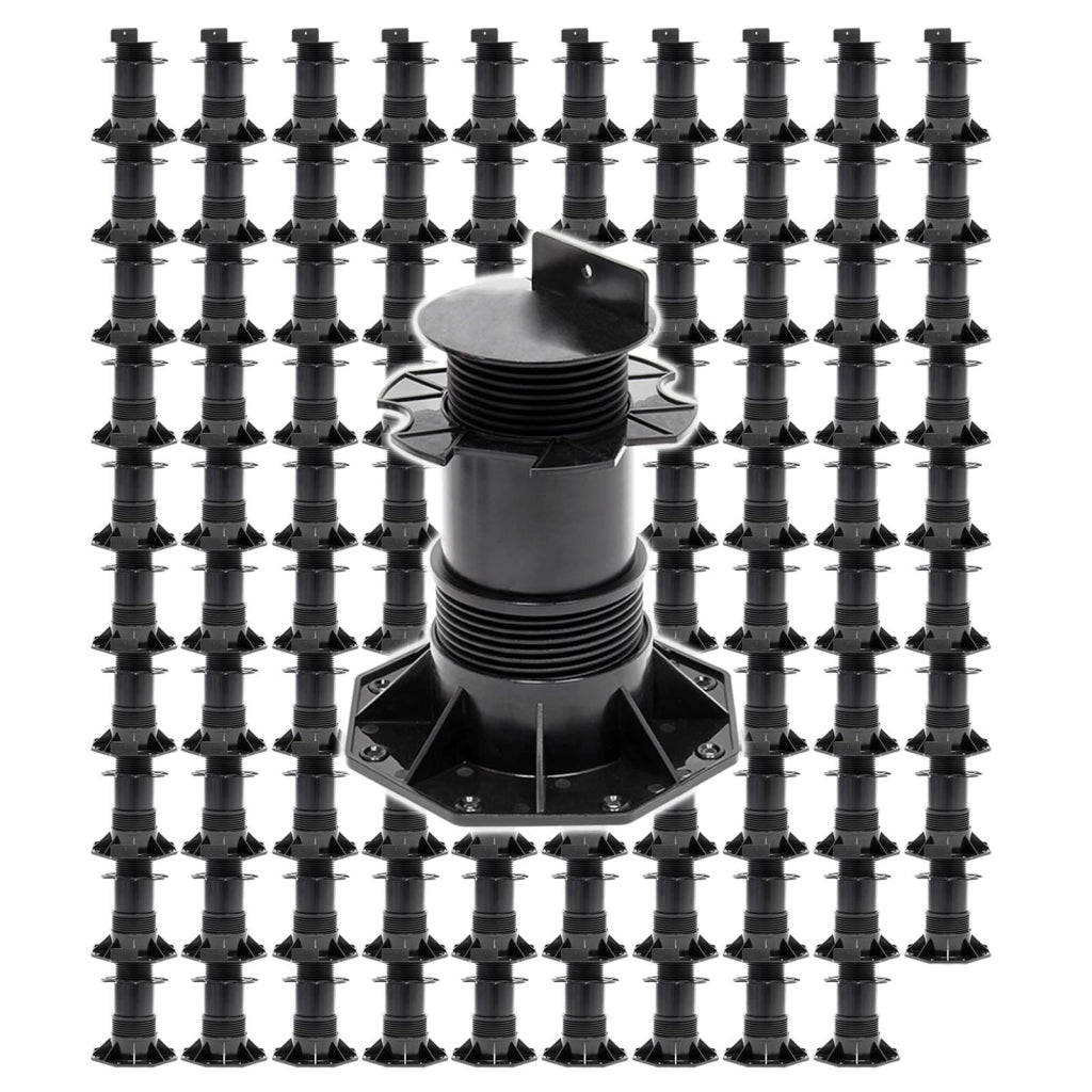 Set 100 supporti per pavimenti galleggianti Altezza regolabile 140-210mm Max 2700 kg Piedini per decking